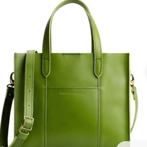 New Portland Leather Green Apple Crossbody Tote Lola